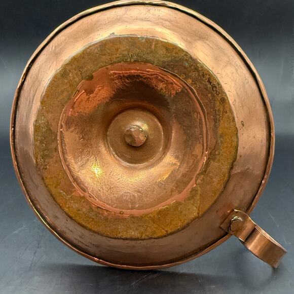 Vintage Hand-Hammered Copper Chamber Candlestick Holder | Rustic Farmhouse Decor - Picture 5 of 6